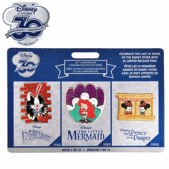 Disney Other - Week 1 Disney 30th Anniversary Pin Set Ariel Mouse